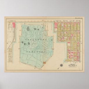 Vintage Brooklyn Map   George Washington Bromley Poster