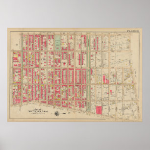 Vintage Brooklyn Map   George Washington Bromley Poster