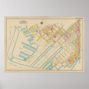 Vintage Brooklyn Map   George Washington Bromley Poster