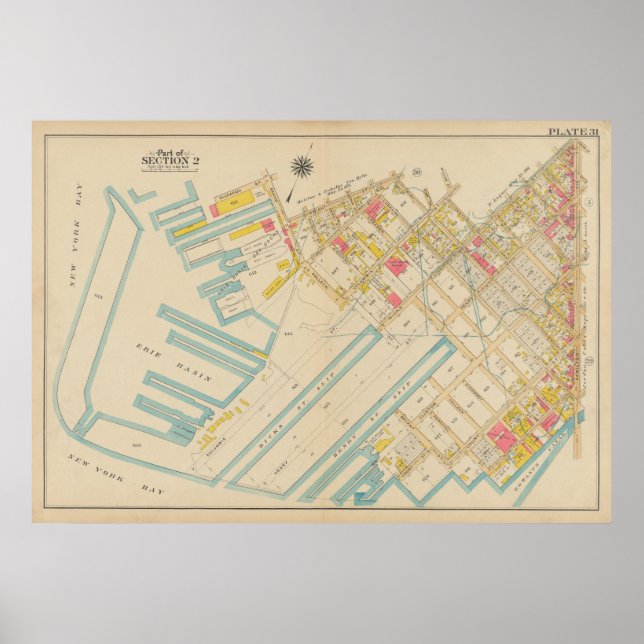 Vintage Brooklyn Map | George Washington Bromley Poster (Front)