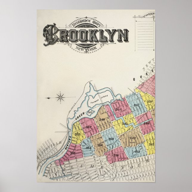 Vintage Brooklyn Map Poster (Front)
