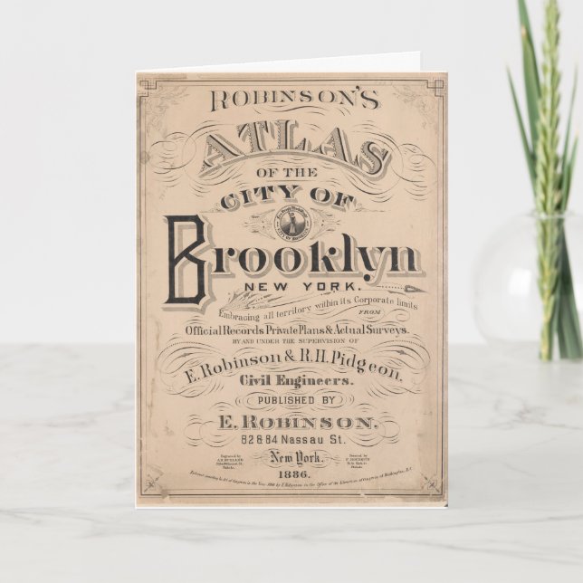 Vintage Brooklyn, New York Atlas Card (Front)
