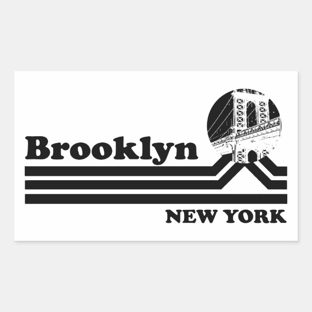 Vintage Brooklyn New York Rectangular Sticker (Front)