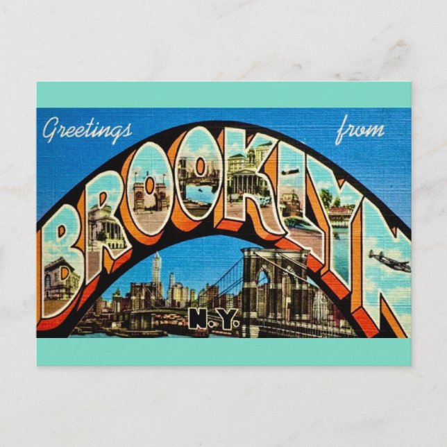 Vintage Brooklyn NY Greeting Postcard (Front)