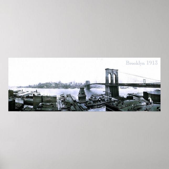 Vintage Brooklyn NYC 1913 Poster (Front)