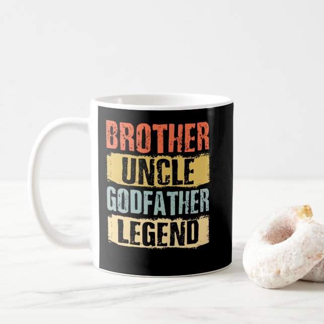 Vintage Brother Uncle Godfather Legend Coffee Mug (With Donut)