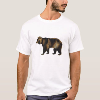 Vintage Brown Bear 1849 Book Illustration T-Shirt