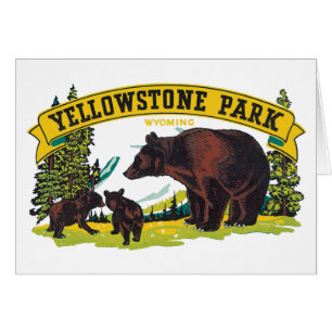 Vintage Brown Bears in Yellowstone National Park