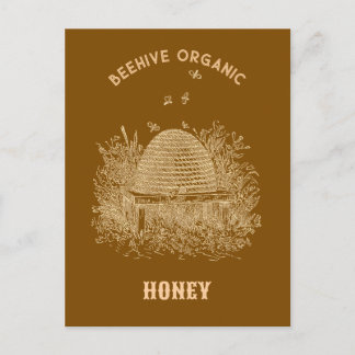 Vintage Brown Beehive Postcard