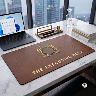 Vintage Brown Classic Gold Laurel Desk Mat