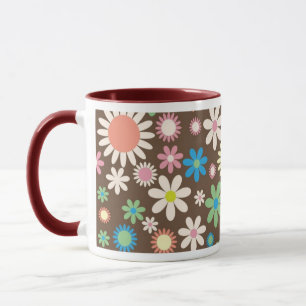 Vintage brown floral daisy Mother's Day mug