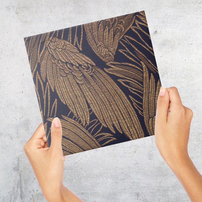 Vintage Brown Gold Wings Pattern Tile (Vintage Gold and brown Wings Pattern Tile
)