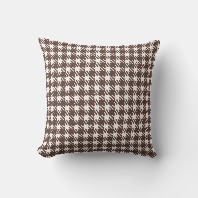 Vintage brown houndstooth cushion (Front)