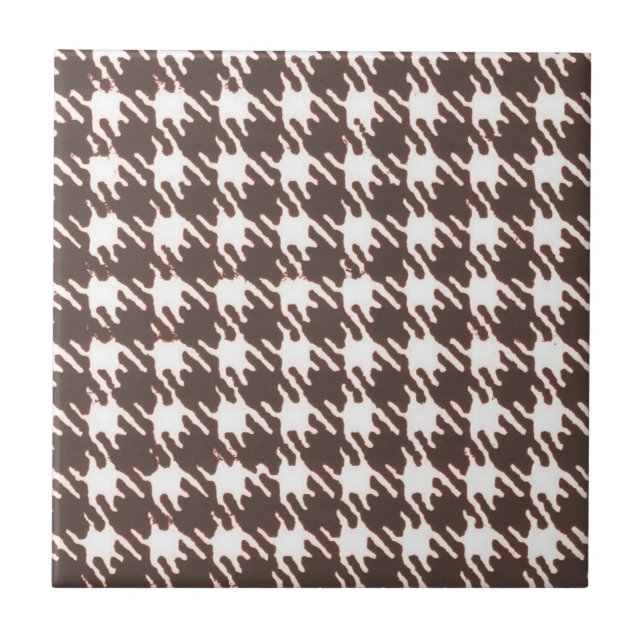 Vintage brown houndstooth tile (Front)
