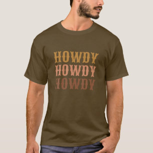 Vintage Brown Howdy Rodeo Western Country Texas Lo T-Shirt