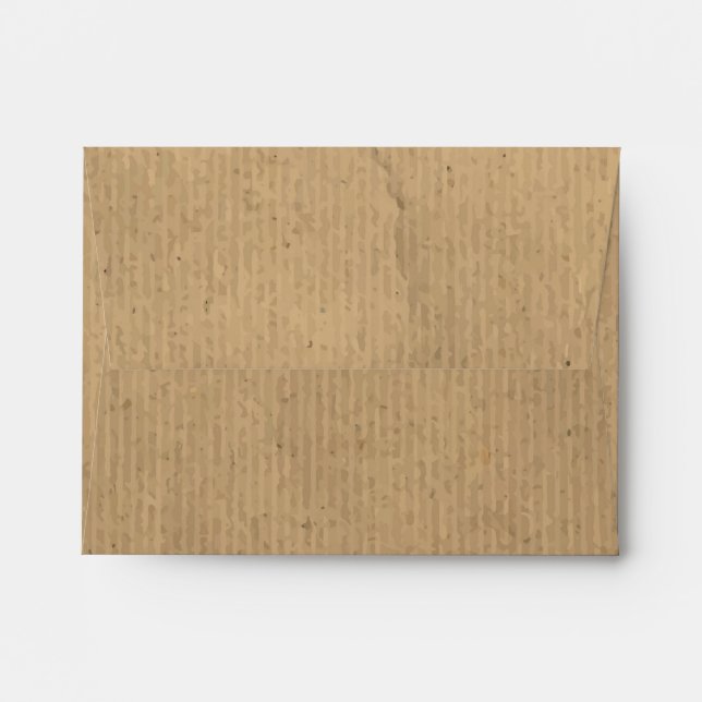 Vintage Brown Kraft Paper Bag Invitation Envelope (Back (Top Flap))