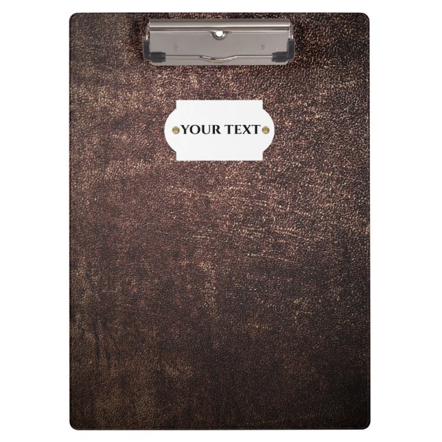 Vintage brown leather  clipboard (Front)