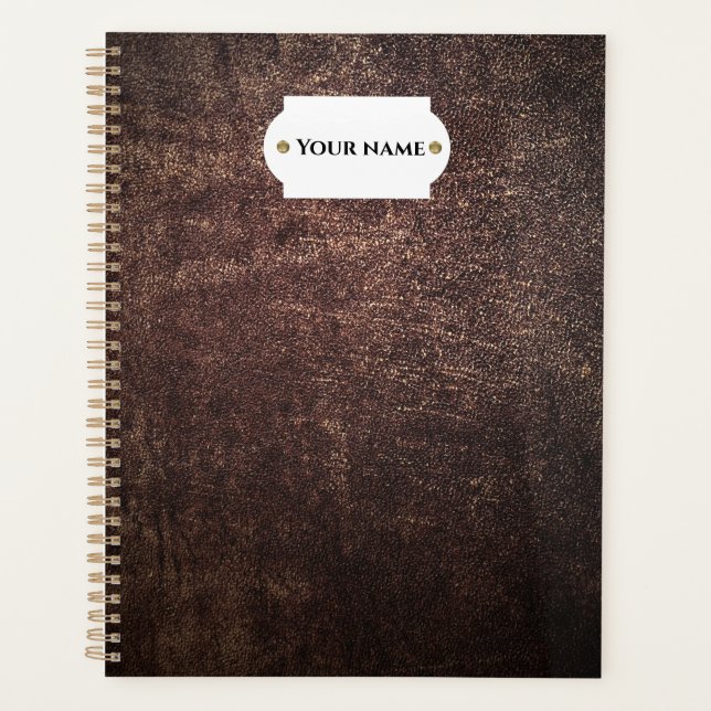 Vintage brown leather  planner (Front)