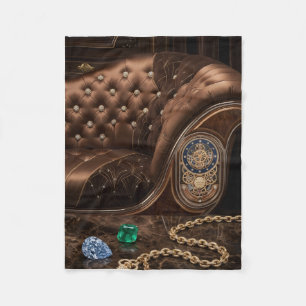 Vintage Brown Leather Texture Classic Luxury Fleec Fleece Blanket