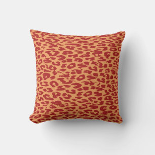Vintage Brown Leopard Print Cushion