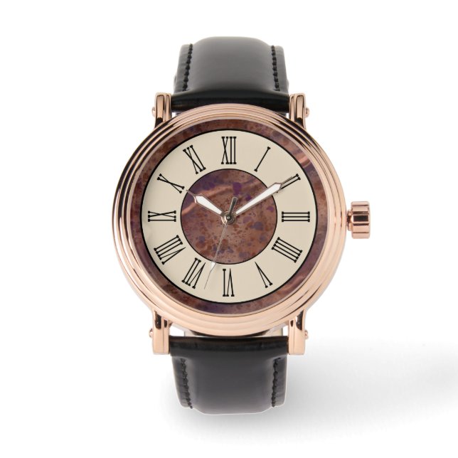 Vintage Brown Marble Pattern Watch (Front)