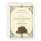 Vintage Brown Oak Tree on Cream Wedding Invitation