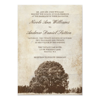 oak tree wedding invitation