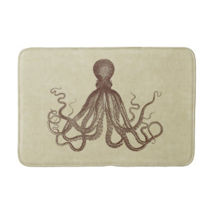 Vintage Brown Octopus Bath Mat