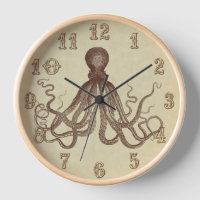 Vintage Brown Octopus Beach House Nautical