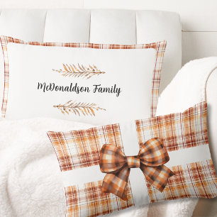 Vintage Brown Orange Personalised Name Parent Gift Lumbar Cushion