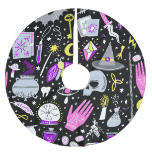 Vintage brown-orange tartan plaid. brushed polyester tree skirt