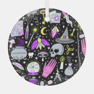 Vintage brown-orange tartan plaid. glass tree decoration