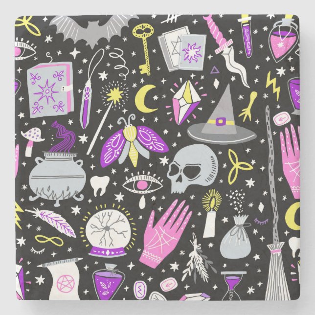 Vintage brown-orange tartan plaid. stone coaster (Front)