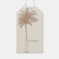Vintage Brown Palm Tree Beach Wedding Favour