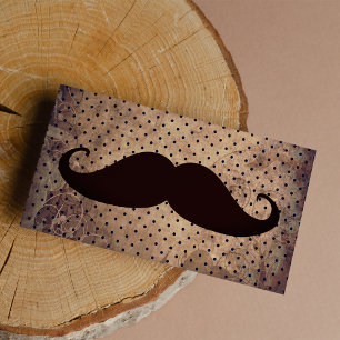 Vintage brown polka dots funny Moustache