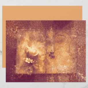 Vintage Brown Sepia Floral Old Antique Texture