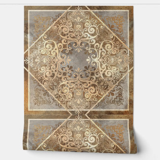 Vintage Brown Sepia Ornate Tile 2 Wallpaper