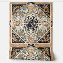 Vintage Brown Sepia Ornate Tile 6