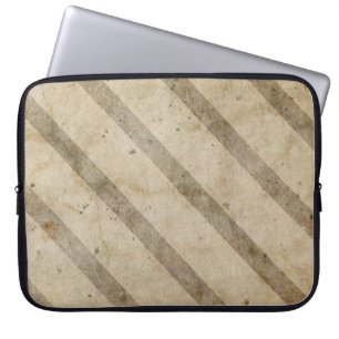 Vintage Brown Stripe Grunge Laptop Computer Sleeve