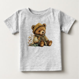 Vintage Brown Teddy Bear Baby T-Shirt