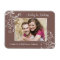 Vintage Brown White Floral Photo Wedding Magnet