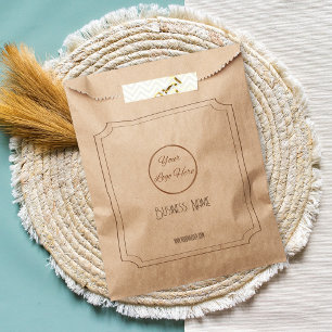 Vintage brown with logo business promotional paper favour bags