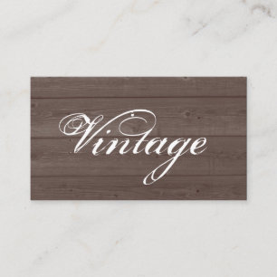 Vintage brown wood grain business card template
