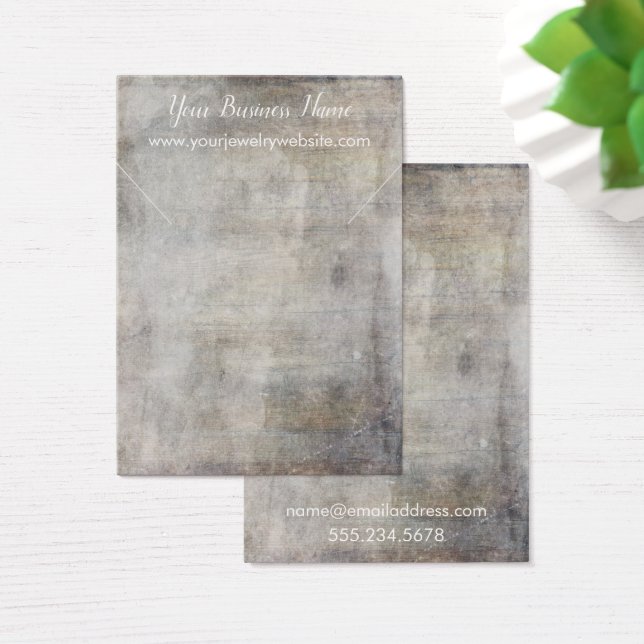 Vintage Browns Grunge Necklace Holder Display Card (Desk)