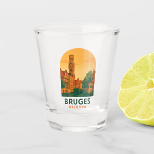 Vintage Bruges Belgium Shot Glass – Retro Travel 