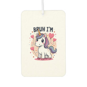 Vintage Bruh I'm 8 Unicorn Birthday Party Cute Ret Car Air Freshener
