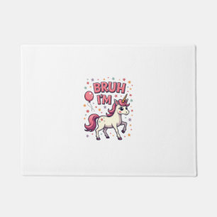 Vintage Bruh I'm 8 Unicorn Birthday Party Cute Ret Doormat