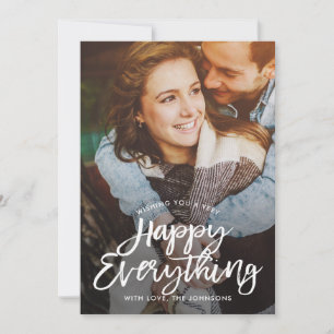 Vintage Brush EDITABLE COLOR Holiday Photo Card