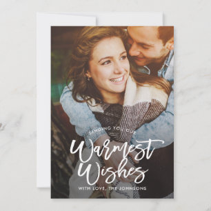 Vintage Brush EDITABLE COLOR Holiday Photo Card