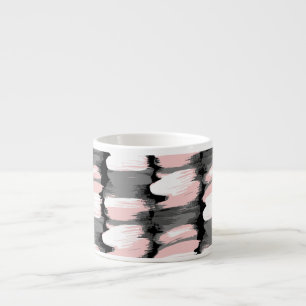 Vintage brush strokes, grey-pink decor. espresso cup